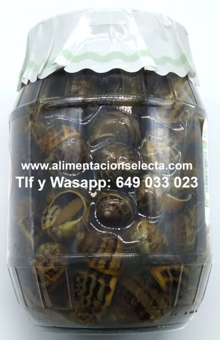 Comprar Caracoles limpios en tarro de cristal de 900 gr de peso neto. Caracoles listos para elaborar las recetas más típicas dela abuela. Caracoles que sólo necesitan dejar escurrir el agua que llevan y ya están preparados para que Usted los condimente a su gusto. Compre Caracoles y prepare recetas de caracoles a la montañesa, receta de caracoles en salsa, receta de caracoles cocidos, receta de caracoles en salsa Arguiñano, y tantas y tantas recetas de caracoles en las que sólo va a necesitar tiempo para preparar las salsas, los caracoles ya se los damos nosotros limpios. Si quiere comprar los mejores Caracoles ya preparados para elaborar sus recetas, ésta es su marca de caracoles en la que nosotros mismos le garantizamos la Calidad de nuestro producto final. Vendemos la mejor Calidad de Caracoles en conserva en tarro de cristal de España seleccionando los mejores ejemplares de nuestros cultivos y metiéndolos en conserva para poder enviarle caracoles a domicilio ya preparados listos sólo para condimentar. Compre caracoles Helix Aspersa y disfrute en su mesa. Comprar caracoles Helix Aspersa y disfrutar elaborando recetas de caracoles de la abuela es todo un placer con estos caracoles en conserva ya limpios. Caracoles seleccionados en tamaño, textura y color. Estas Selección de caracoles precio ajustado son ideales para preparar Cestas de Navidad, Regalos de Empresa, Regalos para Clientes y Amigos, etc. Por su excelente calidad de Sabor y Textura y su Tamaño estos caracoles Helix Aspersa son ideales para elaborar cientos de recetas. Estas Conservas Gourmet de caracoles marcas Seleccionadas son perfectas para compartir en mesa con multitud de entrantes y productos gourmet como nuestros Pimientos del Piquillo Quesos Gourmet Mariscos de Galicia Jamón Ibérico etc. Caracoles Helix Aspersa limpios y preparados según la receta natural para preservar al máximo el sabor original de los caracoles caseros. Gracias a su excelente precio merece la pena comprar caracoles por lotes pues llevan incluido el precio del transporte a partir de sólo 4 tarros para toda la península Española. Cada caracol ha sido limpiado y elaborado uno a uno con la máxima atención para no dañar su carne y preservar todo lo posible su sabor original intacto. Garantizamos la Calidad Gourmet de nuestros caracoles precio oferta, cien por cien elaborados con todo el mimo posible en preservar su mejor sabor y textura. Seguro que tiene amigos o compañeros de trabajo que ya han probado la excelente calidad de nuestros caracoles Gourmet para recetas tradicionales, pregúnteles si están contentos y verán. No podemos garantizar este precio imbatible de los caracoles a domicilio de manera indefinida, aproveche esta oferta de caracoles en conserva, ya que nuestra producción es limitada. Si Usted quiere comprar Caracoles Cantabria Verde ésta es su mejor opción, si Usted quiere comprar Caracoles Monte Corona le rogamos nos de una oportunidad y compare nuestros Caracoles Cantabria Verde con los caracoles Monte Corona realizando una pequeña compra de caracoles en nuestra web y luego Usted podrá decidir cuales le han gustado más. Comprar caracoles limpios en conserva Helix Aspersa es una buena opción para consumo familiar de auténticos caracoles preparados para condimentar a su gusto. Las recetas de caracoles más conocidas a nivel popular son las recetas de caracoles a la montañesa, receta de caracoles en salsa, receta de caracoles cocidos Carrefour, receta de caracoles cocidos Mercadona, receta de caracoles en salsa Arguiñano, receta caracoles en salsa de la abuela, etc. Estos caracoles que aquí les presentamos tan sólo llevan añadido un antioxidante que preserva al caracol de la luz y del calor todo lo demás que hay en el tarro son caracoles. Si Usted busca dónde comprar los Mejores Caracoles Silvestres precio calidad, le vamos a dar una recomendación: estos caracoles son una Conserva de Calidad en base a caracoles silvestres de la especie Helix Aspersa que nosotros les enviamos a domicilio para que Ustedes los disfruten sin tener que recogerlos del campo, lavarlos, limpiarlos, etc, tan sólo tienen que preparar las salsas a su gusto y ya está. No lo dude compre caracoles silvestres ya preparados y limpios y ahorre un montón de tiempo de cara a las celebraciones en su mesa. Caracoles a domicilio en tan sólo 24 48 horas desde que Usted hace su pedido. Nosotros le enviamos los tarros de caracoles de la manera más rápida y eficaz a cualquier punto de España o de Europa incluso. Calidad Garantizada de caracoles silvestres a domicilio, en tiempo record. Si Usted ya conoce los caracoles de Monte Corona, si Usted ya conoce los caracoles cocidos de Mercadona ó los caracoles cocidos de Carrefour, les animamos de verdad a que nos den una oportunidad y compren estos caracoles de Cantabria Verde precio oferta con envío a domicilio a toda España y saboreen unos caracoles a su gusto según las recetas tradicionales que Ustedes gusten de preparar. Les recomendamos encarecidamente que nos de una oportunidad y si de verdad quiere comprar caracoles silvestres ya preparados y limpios, no se lo piense más y de una oportunidad a nuestra web para que le sorprendamos con nuestra atención y compromiso de compra. Compre excelentes caracoles gourmet en tarro de cristal con 900 gramos de peso neto para elaborar las mejores recetas caseras de caracoles silvestres de Cantabria. Comprar caracoles online a domicilio con Total Garantía de Calidad y limpieza en su presentación. Comprar Caracoles silvestres precio imbatible en tamaño de 900gr de Peso Neto Caracoles Helix Aspersa limpios y preparados para cocinar. Los Mejores Caracoles de Cantabria Verde Enviados a Domicilio a Toda España ó Europa Las Mejores Recetas de Caracoles en salsa y caracoles cocidos sólo pueden elaborarse con Caracoles Gourmet como estos Comprar Caracoles Silvestres online perfectamente limpios al mejor precio posible es muy fácil en nuestra web La receta de elaboración de nuestros caracoles es muy sencilla: tan sólo se compone de Caracoles y un antioxidante que protege la carne del caracol de la luz y del calor, así de sencillo. Caracoles online al mejor precio para saborear en su mesa con Quesos, Pimientos del Piquillo, Bonito del Norte, Espárragos de Navarra, Anchoas de Santoña, Ventresca, etc.