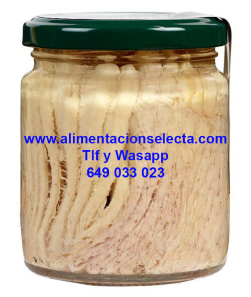 Ventresca de Bonito del Norte tarros de 330 gr peso neto. Comprar Ventresca de Bonito del Norte capturado en el Mar Cantábrico, Ventresca elaborada Artesanalmente en Santoña, Ventresca de Bonitos pescados a Caña para no dañar su cuerpo, producto Gourmet 100% en Conserva pescado por barcos de Cantabria Vizcaya y Guipuzcoa. Exquisito Sabor y Suave textura acompañan su carne bañada en el Mejor Aceite de Oliva Español. No espere a que se le agoten sus tarros o latas de Ventresca de Bonito del Norte y pruebe la mejor calidad en Conservas Delicatessen de España. Compre la mejor Calidad de Ventresca en tarros de cristal para así poder apreciar a simple vista su calidad, color y presentación. Aquí puede comprar las Mejores Conservas Artesanales de España seleccionadas, como por ejemplo esta Ventresca de Bonito del Norte con Denominación de Origen de Santoña Cantabria y España al mejor precio. Nuestras Conservas Gourmets de Ventresca son elaboradas costera a costera seleccionando el mejor Bonito del Norte ó Atún Blanco para después filetearlo en láminas y envasarlo al vacío para que llegue hasta Ustedes con todas sus propiedades organolépticas intactas. Estas Conservas de Ventresca de Bonito del Norte son ideales para preparar Cestas de Navidad y Regalos de Empresa para Clientes y Amigos. Por su excelente calidad de Sabores y Texturas y su Selección de Bonitos en las Mejores Lonjas de España, las ventrescas del Mar Cantábrico son el Mejor Regalo Gourmet Español posible Estas Conservas Delicatessen de Ventresca de Bonito son ideales para compartir en Ensaladas Gourmet, Tortillas Españolas, con Anchoas de Santoña en pinchos ó Bocadillos, emplatadas con Pimientos de Piquillo, etc. Gracias a su excelente precio de transporte merece la pena comprarlas por lotes de varios tarros de Ventresca de Bonito del Norte y así conseguir portes gratis en su pedido. Cada lomo de Ventresca de Bonito del Norte ha sido cortado a cuchillo uno a uno para no dañar su carne y preservar todo su sabor. Seguro que tiene amigos o compañeros de trabajo que ya han probado la excelente calidad de la Ventresca de Bonito del Norte de Santoña pregúnteles si están contentos y ya verán. No podemos garantizar este precio de manera indefinida aproveche esta oferta de Ventresca de Bonito del Norte ó Ventresca de Atún Blanco ya que la producción es limitada dependiendo del cupo de cada costera. Pruebe a comprar ventresca con pimientos, ventresca con anchoas de Santoña las recetas posibles son infinitas. Dónde comprar Ventresca de Bonito del Norte en Aceite de Oliva en Tarros de Cristal de 330 gramos netos cada uno?. Aquí, no lo dude. Garantizamos la Calidad de nuestra Ventresca de Bonito del norte. Palabra Comprar Ventresca de Bonito del Norte precio oferta elaborada en Santoña y capturada en el Mar Cantábrico a caña, pez a pez, para preservar todo su sabor y textura Comprar Ventresca de Atún Blanco Conserva Gourmet por excelencia ideal para Regalos Delicatessen Cestas de Navidad Regalos de Empresa Amigos y Familia Lomos completos de Ventresca de Bonito del Norte Calidad Gourmet en Tarros de Cristal individuales ideales para maridar con Pimientos del Piquillo, Anchoas de Santoña, Ensaladas, croquetas, etc para elaborar con ello Las Mejores Recetas de Cocina Españolas. Producto Gourmet Español de Lujo con la Mejor Conserva Delicatessen de Ventresca de Bonito del Norte Elaborada en Santoña con Bonitos del Norte capturados en el Mar Cantábrico pez a pez a caña. Ventresca de Bonito del Norte Gourmet en Aceite de Oliva elaborado en Santoña en Tarros de Cristal de 330grs cada uno repletos de Bonito del Norte capturado uno a uno a caña en el Mar Cantábrico. Ventresca de Bonito Recetas: Si Usted ya conoce las recetas de ventresca de bonito al horno Arguiñano, las recetas de ventresca de bonito al horno con patatas, las recetas de ventresca de bonito a la asturiana, las recetas de ventresca de bonito Mercadona o si desea comprar la ventresca de bonito Ortiz, les rogamos encarecidamente que nos den una oportunidad al comprar Ventresca de Bonito del Norte Alimentación Selecta, pues nuestra Calidad, Sabor y Textura les garantizamos que son insuperables. Con nuestra Ventresca de Bonito del Norte Gourmet podrá elaborar las Mejores recetas de Ventresca de Bonito de Toda España. Palabra!! Compre lomos enteros de Ventresca de Bonito del Norte metidos en Conserva de forma Artesanal lomo a lomo, pieza a pieza con esa exquisita presentación y color que Usted puede ver en nuestras fotos. Compre La Mejor Ventresca de Bonito del Norte elaborada y Seleccionada en Santoña con el Mejor Aceite de Oliva de España Ventresca de Bonito del Norte para recetas con Anchoas, Pimientos del Piquillo Ensaladas, Tortillas, Croquetas, Entrantes, etc. Ventresca de Bonito del Norte Delicatessen cien por cien Artesanal cortada de forma transversal para que el aceite de oliva penetre mejor en sus lomos. Ventresca de Bonito del Norte nacida y capturada en el Mar Cantábrico pescada a caña y anzuelo pez a pez artesanalmente Ventresca de Bonito del Norte de firme Textura y Carnosidad gracias a la turbulencia de nuestras frías aguas del Mar Cantábrico que le otorga a nuestra ventresca un sabor y textura inigualables Si no sabe dónde comprar Ventresca de Bonito Ortiz y no ha probado nuestra ventresca, NO lo dude y compre ahora nuestra ventresca de Alimentación selecta y verá que Calidad y Precio le ofrecemos. Comprar Ventresca de Bonito del Norte online precio oferta utilizada en los Mejores Restaurantes de España como Perfecto Complemento de sus Recetas Tradicionales de Cocina Pinchos y Tapas. Comprar Ventresca de Bonito del Norte Amazon tienda general, pero esta vez en nuestra tienda con un precio increíble y una Calidad asegurada igual que cuando Ustedes nos la compran en Amazon. Ventresca en Tarros individuales de 330 gramos para Mejor Aprovechamiento y que recomendamos siempre rellenar con Aceite de Oliva Virgen Extra en caso de vaciado del Aceite original de cada tarro.